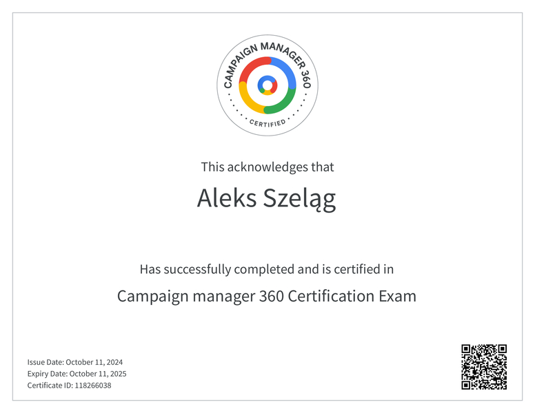 Campaign manager 360 Certification